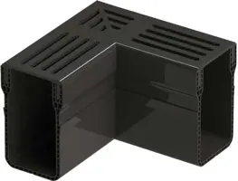 Gardenlux Garden Drain Hoekstuk Zwart aluminium 15x6,5x10 cm - afbeelding 1