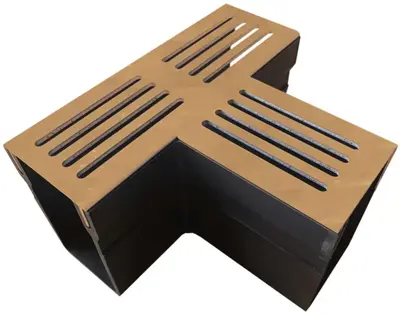 Gardenlux Garden Drain T-stuk Cortenstaal 18,2x6,5x10,4 cm - afbeelding 1