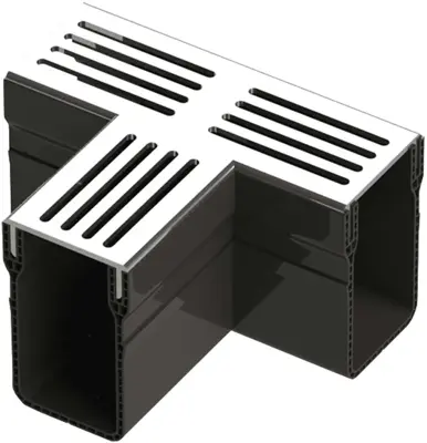 Gardenlux Garden Drain T-stuk Grijs aluminium 18,2x6,5x10,4 cm - afbeelding 1