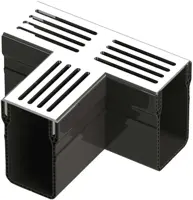 Gardenlux Garden Drain T-stuk Grijs aluminium 18,2x6,5x10,4 cm - afbeelding 1