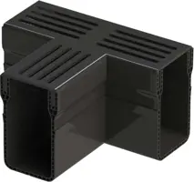 Gardenlux Garden Drain T-stuk Zwart aluminium 18,2x6,5x10,4 cm - afbeelding 1