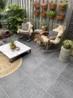 Gardenlux Keramische Tegels Cera3Line Lux & Dutch Square Decor Anthracite 60x60x3 cm - afbeelding 2