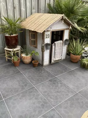 Gardenlux Keramische Tegels Cera3Line Lux & Dutch Square Decor Anthracite 60x60x3 cm - afbeelding 3