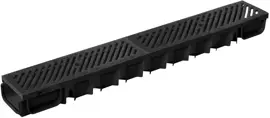 Gardenlux Top Drain met zwart gietijzer sleufrooster 100x13x8,5 cm - afbeelding 1