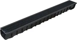 Gardenlux Top Drain met zwart kunststof sleufrooster 2.0 100x13x8,5 cm - afbeelding 1