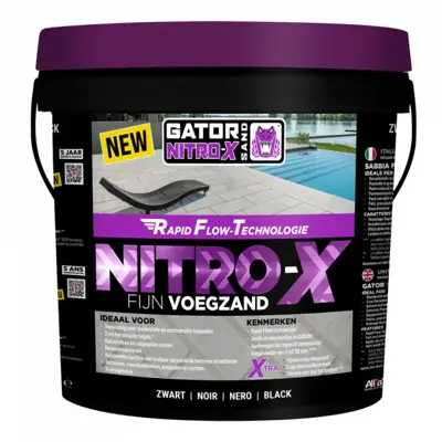 Gator nitro x fijn zwart voegmortel 12,5 kg emmer - afbeelding 1
