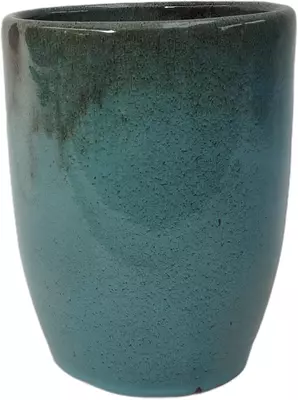 Geglazuurde bloempot konisch 20x26 cm bosblauw - afbeelding 1