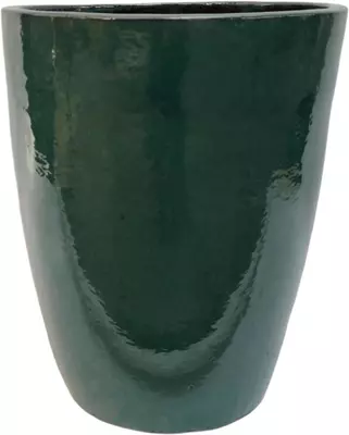 Geglazuurde bloempot konisch 48x60 cm kopergroen - afbeelding 1