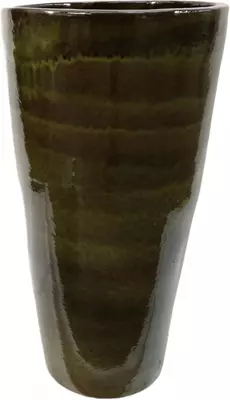Geglazuurde bloempot konisch 50x100 cm jade zwart - afbeelding 1