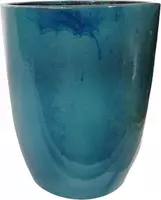 Geglazuurde bloempot konisch 56x70 cm blauw - afbeelding 1