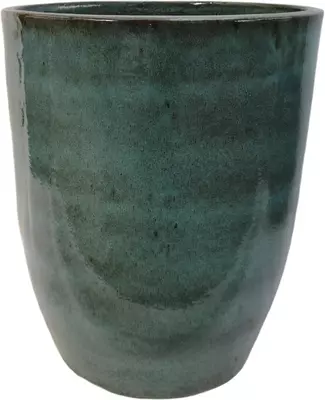 Geglazuurde bloempot konisch 56x70 cm bosblauw - afbeelding 1