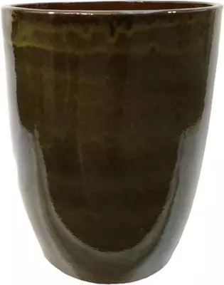Geglazuurde bloempot konisch 56x70 cm jade zwart - afbeelding 1