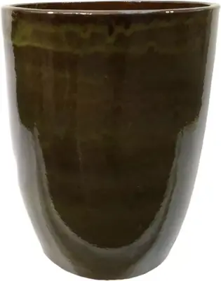 Geglazuurde bloempot konisch 56x70 cm jade zwart - afbeelding 1