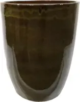 Geglazuurde bloempot konisch 56x70 cm jade zwart - afbeelding 1