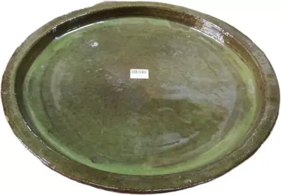 Geglazuurde schotel 52x9 cm jade zwart - afbeelding 1