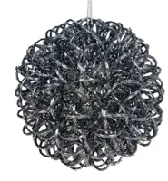 Gehlmann kerstverlichting aluminium hanglamp zwart 100LED warm wit 47cm - afbeelding 1