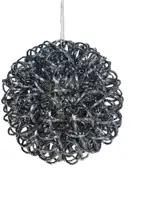 Gehlmann kerstverlichting aluminium hanglamp zwart 60LED warm wit 27cm - afbeelding 1