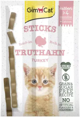 Gimcat Sticks voor kittens kalkoen 3st