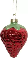 Glazen kerst ornament aardbei 9cm rood kopen?