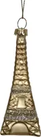 Glazen kerst ornament eiffeltoren 10.5cm goud kopen?
