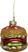 Glazen kerst ornament hamburger 7cm multi kopen?