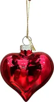 Glazen kerst ornament hart 7cm rood kopen?