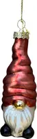 Glazen kerst ornament kabouter 11.5cm rood, wit kopen?