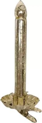 Glazen kerst ornament kandelaar 12cm goud 3 stuks