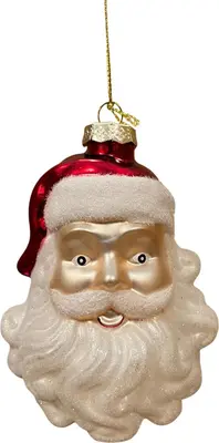 Glazen kerst ornament kerstman 14cm rood