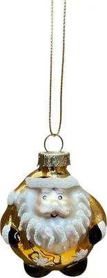 Glazen kerst ornament kerstman 7cm goud