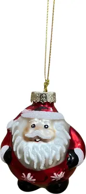 Glazen kerst ornament kerstman 7cm rood