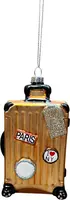 Glazen kerst ornament koffer 10cm goud kopen?