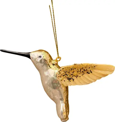 Glazen kerst ornament kolibrie 9.5cm goud