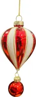 Glazen kerst ornament luchtballon 14cm rood kopen?