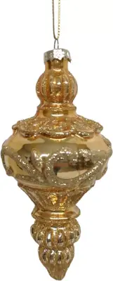Glazen kerst ornament madrigal 14cm goud