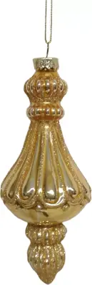 Glazen kerst ornament maribel 15cm goud