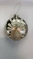 Glazen kerst ornament pauw 9.5cm zilver, wit  - afbeelding 2