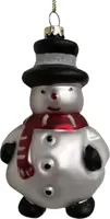 Glazen kerst ornament sneeuwpop 12cm wit kopen?