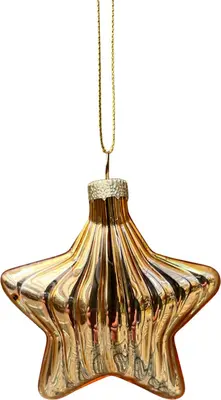 Glazen kerst ornament ster 8cm goud