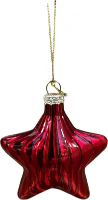 Glazen kerst ornament ster 8cm rood