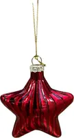 Glazen kerst ornament ster 8cm rood kopen?