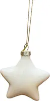 Glazen kerst ornament ster 8cm wolwit kopen?