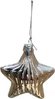 Glazen kerst ornament ster 8cm zilver kopen?