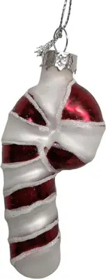 Glazen kerst ornament zuurstok 8.5cm rood 