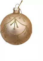 Glazen kerstbal barok 8cm parel kopen?