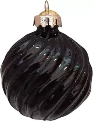 Glazen kerstbal golf 6cm zwart
