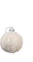 Glazen kerstbal parel 8cm zilver - afbeelding 2