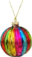 Glazen kerstbal regenboog 8cm multi kopen?