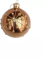 Glazen kerstbal sneeuwvlok 8cm goud