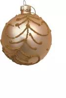 Glazen kerstbal tak 8cm goud